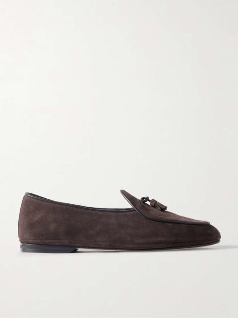 RUBINACCI Marphy Tasselled Leather-Trimmed Suede Loafers