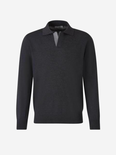 Canali WOOL KNIT POLO