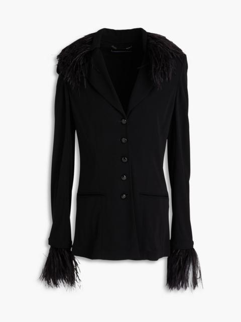 Other Designers Feather-trimmed jersey blazer