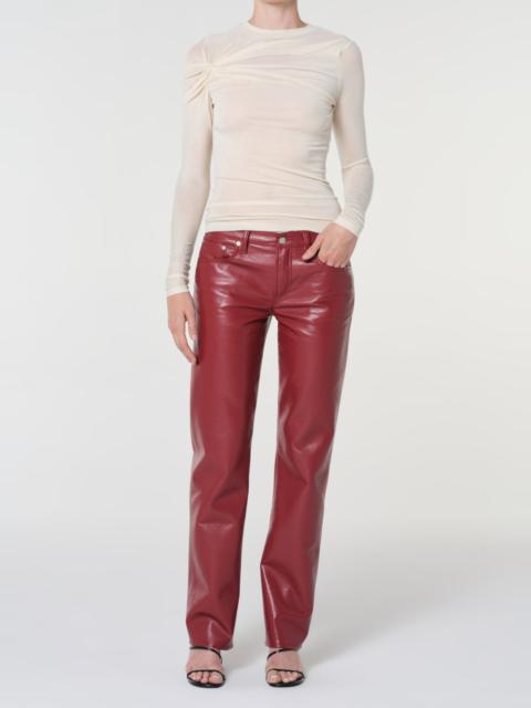 AGOLDE LOW RISE SLIM (RECYCLED LEATHER) IN BRICK