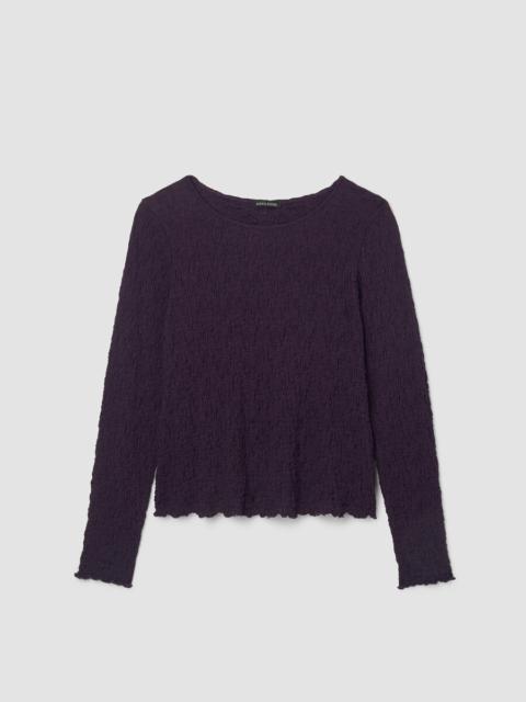 EILEEN FISHER Bubble Jacquard Round Neck Top