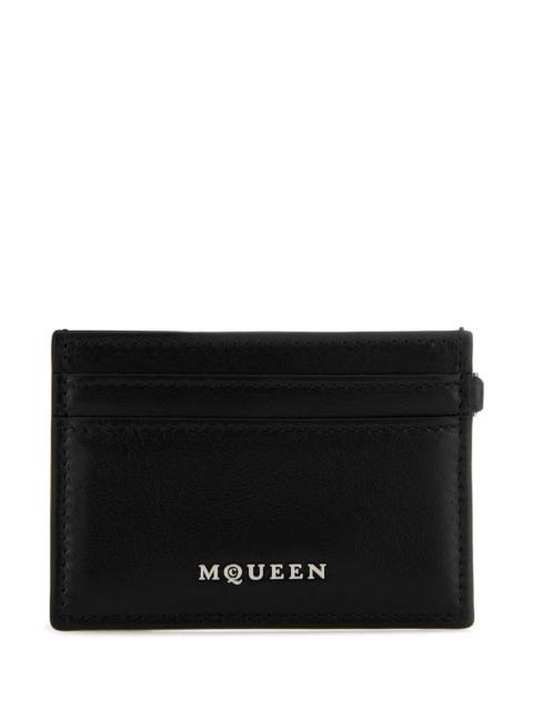 Alexander McQueen Alexander Mcqueen Women Black Leather Sling Card Holder