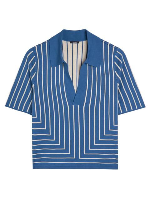 JOSEPH Joseph Striped-jacquard Stretch-knit top