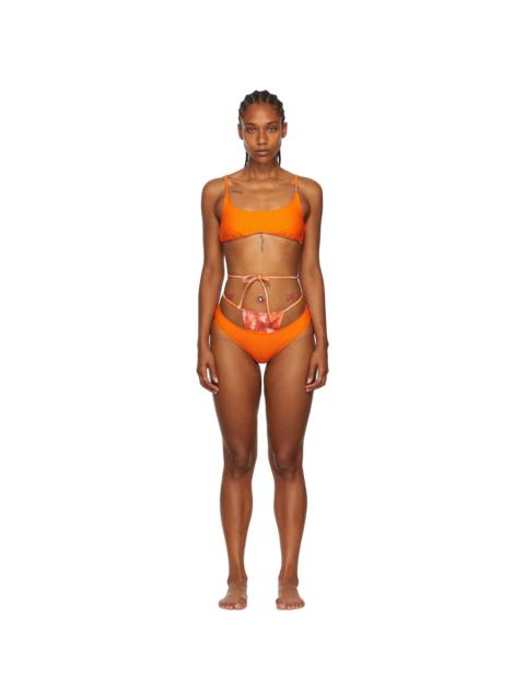 Collina Strada SSENSE Exclusive Orange Recycled Nylon Bikini