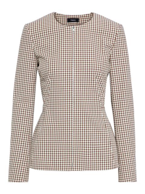 Theory Checked cotton-blend jacket
