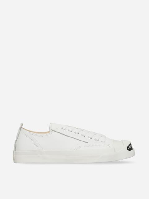 Toe Logo Leather Sneakers White