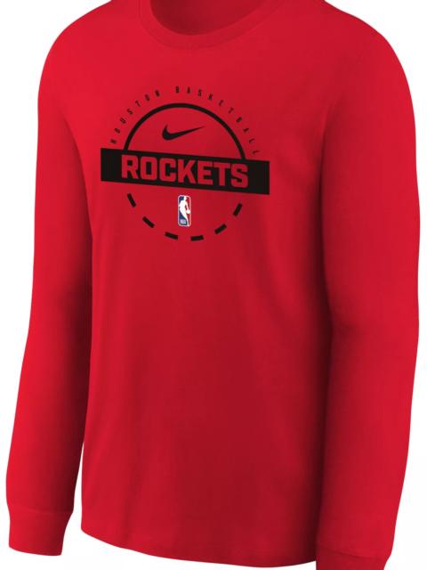 Nike Nike Youth Houston Rockets Red On Court Practice Long Sleeve T-Shirt
