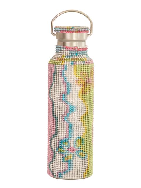 Collina Strada MULTI WAVY FLOWER RHINESTONE WATER BOTTLE