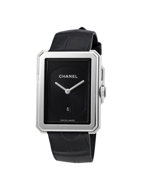 Chanel Boy-Friend Black Guilloche Dial Ladies Watch H4884
