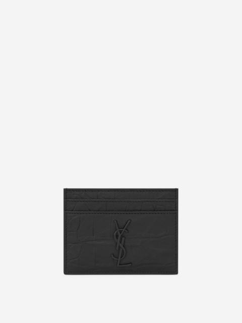 SAINT LAURENT LOGO LEATHER CARD HOLDER