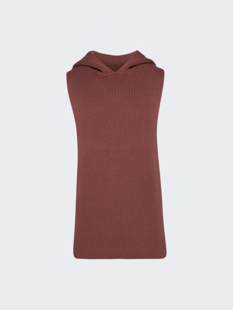 Rick Owens Concordians Hooded Tank Rosewood