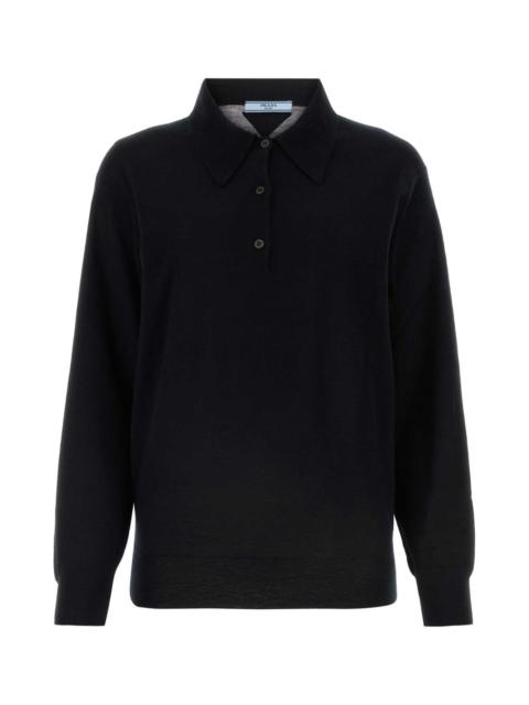 Prada Prada Women Black Cashmere Polo Shirt