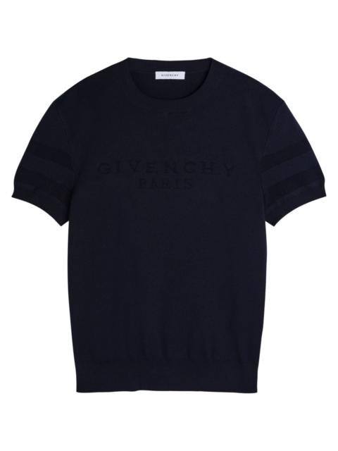 Givenchy Givenchy Textured Knit Logo Cotton-blend T-shirt