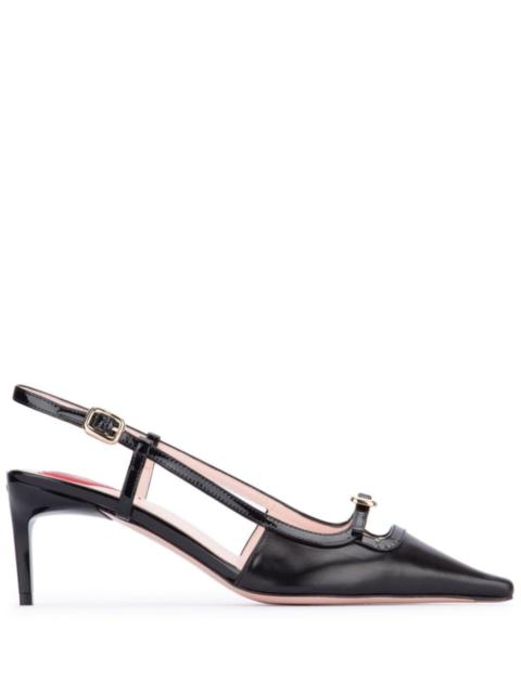 Roger Vivier Roger Vivier Women Mini Buckle Leather Slingback Pumps