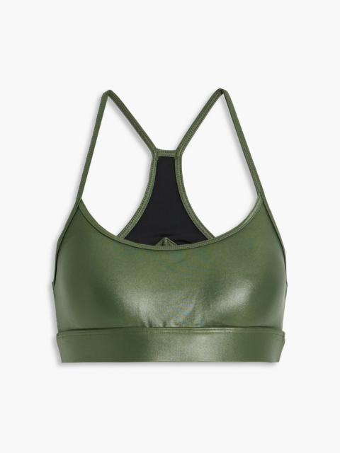 Other Designers Slate Infinity two-tone cutout stretch sports bra