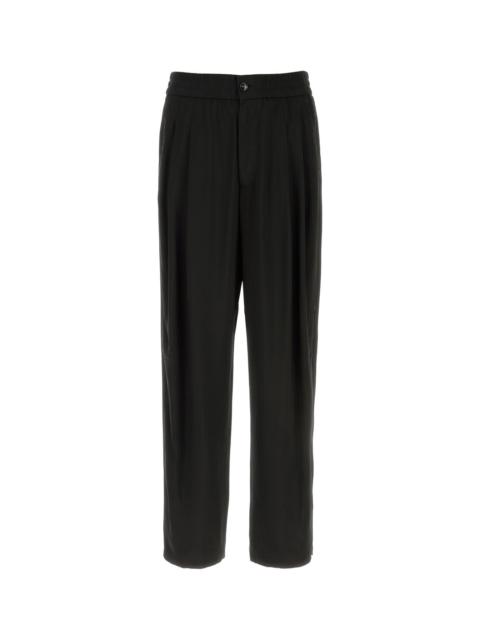GIORGIO ARMANI Black viscose wide-leg pant