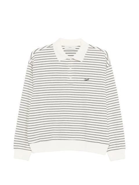 Dunst Dunst Striped Logo Polo Shirt