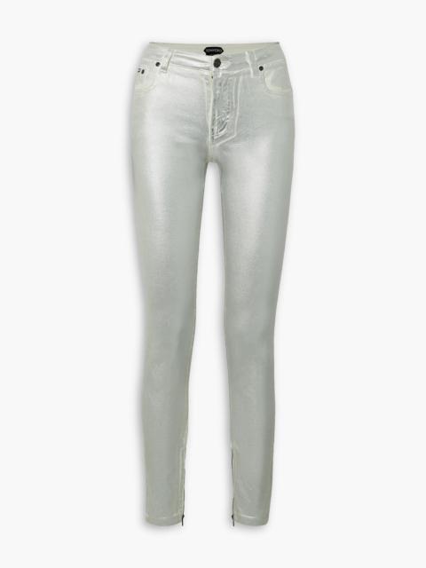 TOM FORD Metallic coated mid-rise skinny jeans