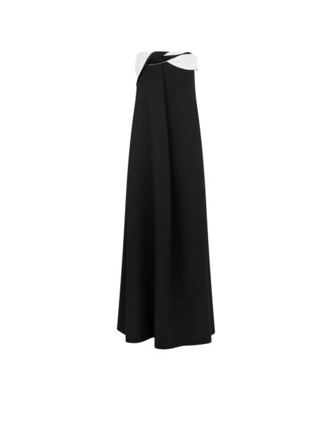 TOM FORD CREPE SATIN DRAPED ASYMMETRIC EVENING DRESS