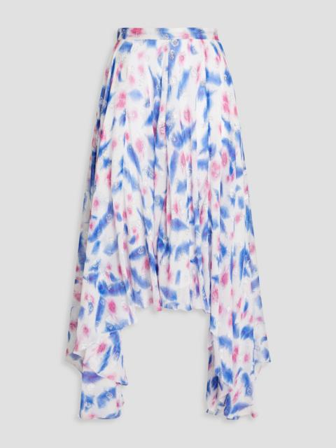 Isabel Marant Namoni printed metallic fil coupé silk-blend crepon skirt
