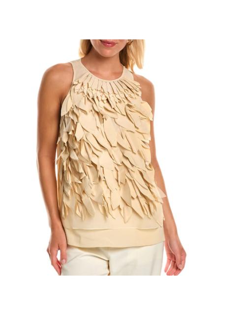 Brunello Cucinelli Brunello Cucinelli Wobeige Silk Sleeveless Top