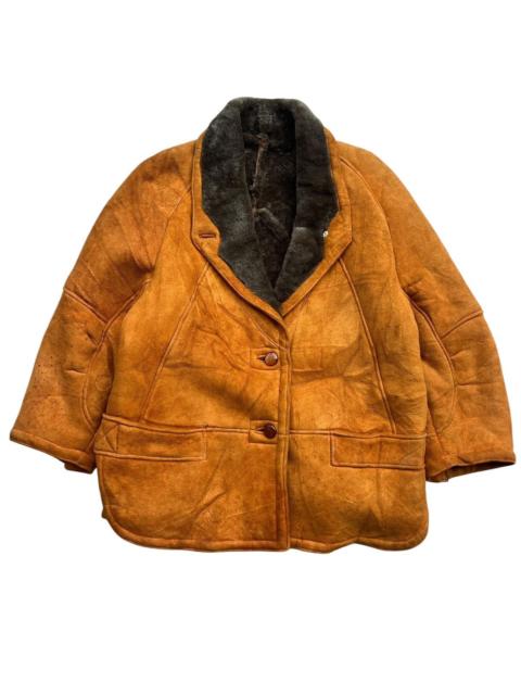 Other Designers Vintage 90s Via Nuova Suide Shearling Coat Leather Jacket