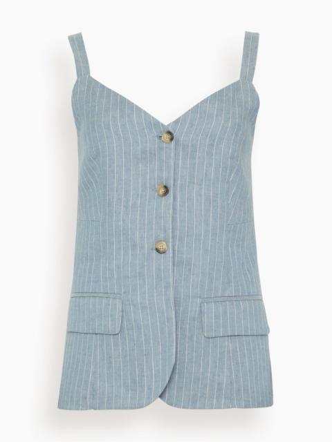 Vanessa Bruno Elai Top in Blanc/Bleu