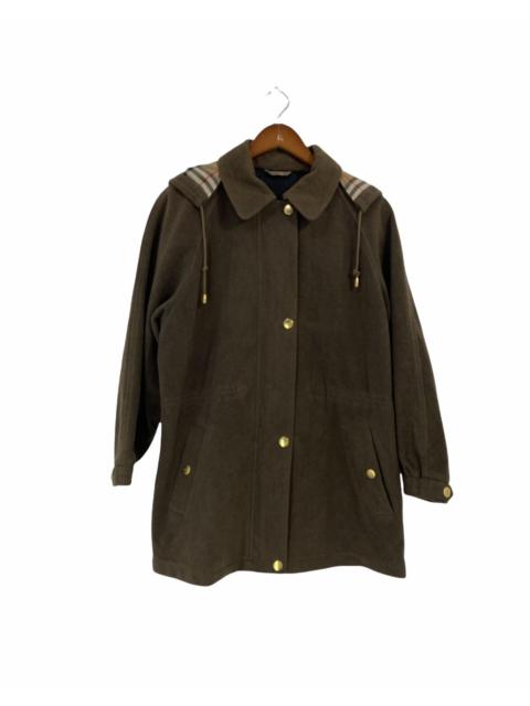 Other Designers Vintage - Burberry Nova Check Long raglan Sleeve Jacket With Hoodie