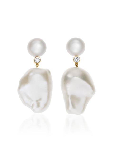 SOPHIE BILLE BRAHE Venus Diamant 14K Gold, Pearl and Diamond Earrings white