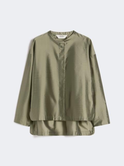 'S Max Mara Silk-blend organza shirt - SAGE GREEN
