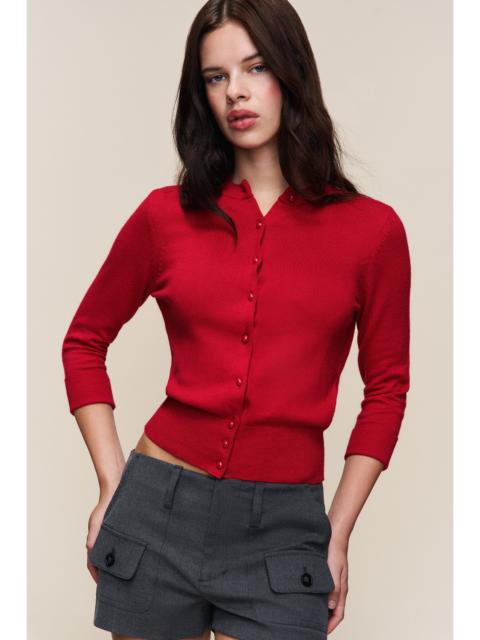 GUIZIO EMELIE CROPPED WOOL CARDIGAN