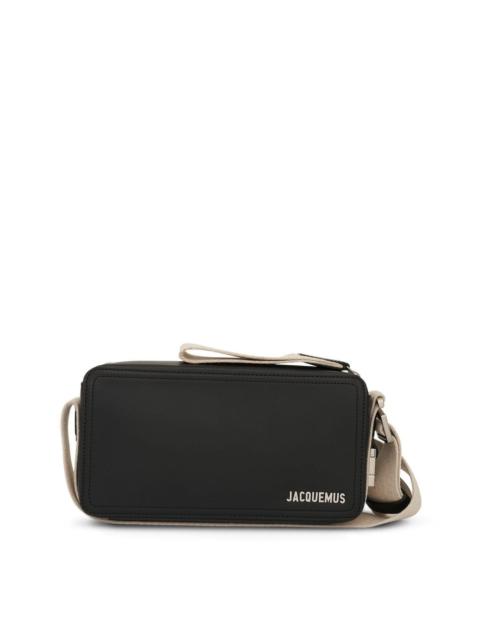 JACQUEMUS Le Cuerda Horizontal Leather Bag in Black
