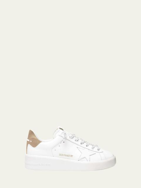 Golden Goose Purestar Mixed Leather Low-Top Sneakers