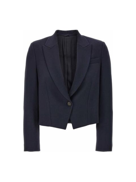 Brunello Cucinelli Brunello Cucinelli Navy Tailored Cropped Blazer