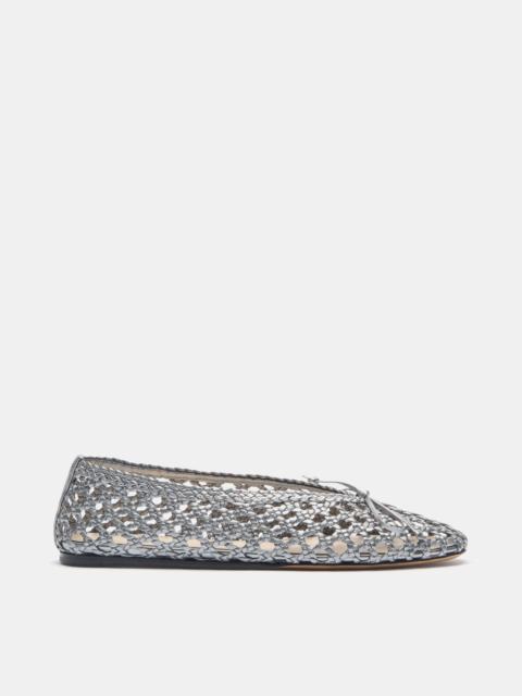 LE MONDE BÉRYL Regency Slipper / Dark Silver Woven Leather