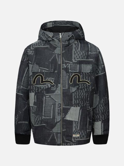 EVISU WHEEL OF WISDOM AND SEAGULL EMBROIDERY REGULAR FIT DENIM JACKET