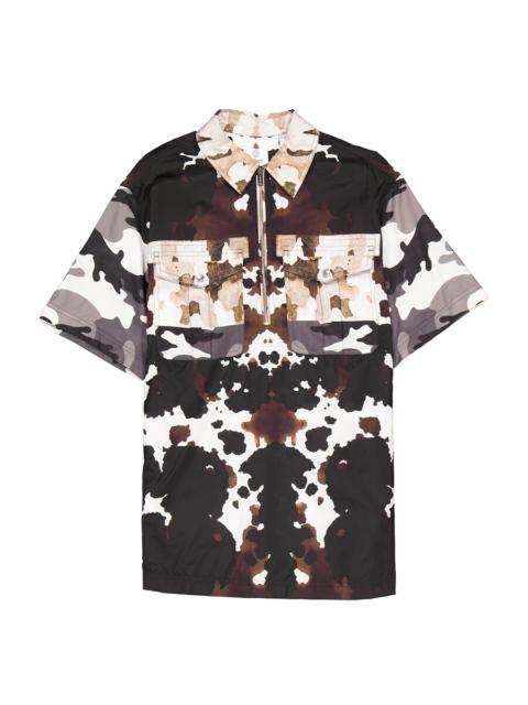 Burberry Open Box - Burberry Honey Camouflage Print Short-Sleeve Shirt, Brand Size 8 (US Size 6)