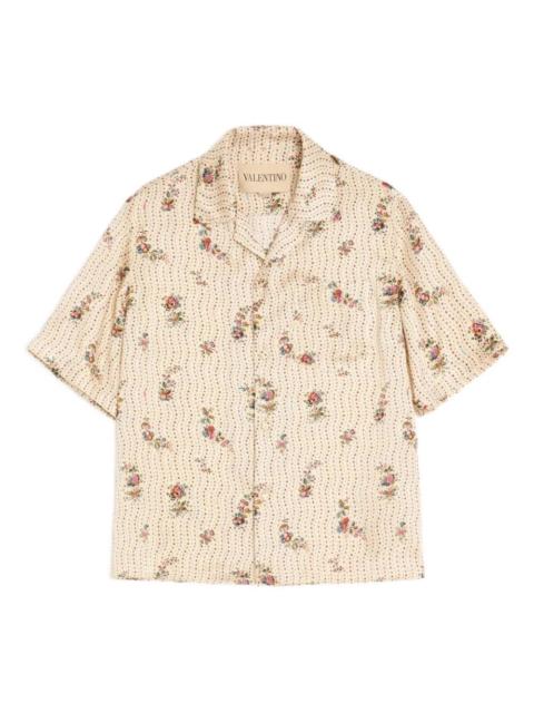 Valentino Valentino Garavani Men `Papier Floral` Bowling Shirt
