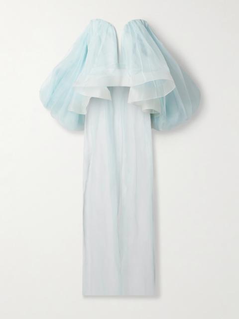 Zimmermann Crush Strapless Ruffled Silk-organza Top