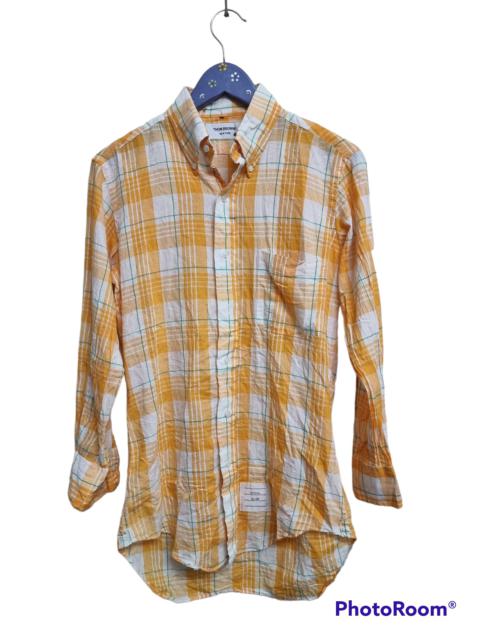 Thom Browne Thom Browne yellow cotton plaid button up shirt