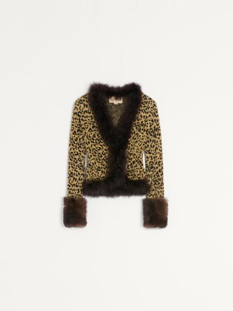 Valentino JACQUARD ANIMAL PRINT LUREX KNIT JACKET