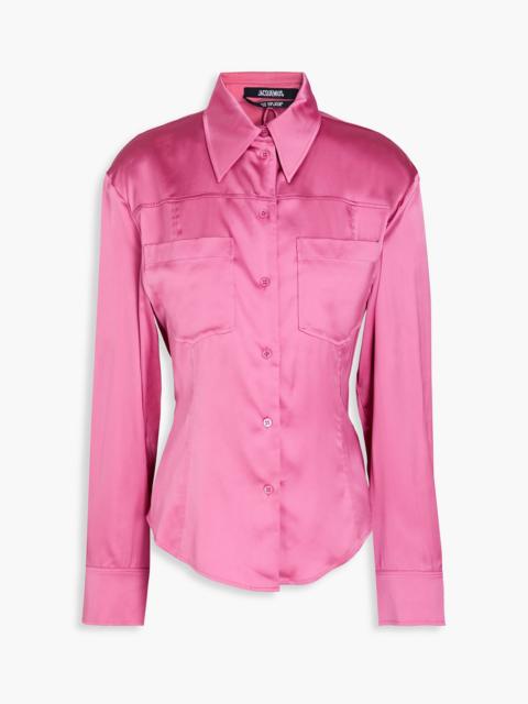 JACQUEMUS Mentalo open-back satin-twill shirt