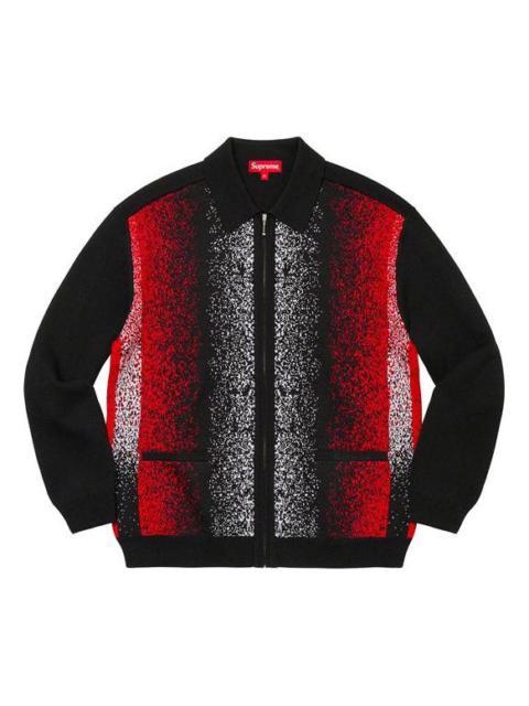 Supreme Gradient Stripe Zip Up Cardigan 'Black Red' SUP-SS22-123