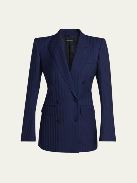 TOM FORD Tonal Striped Jacquard Single-Breasted Jacket