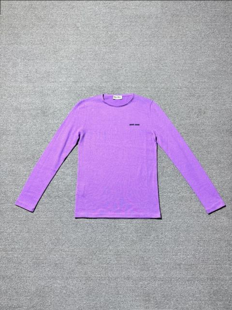 Miu Miu Miu Miu FW25 Alphabet Logo Print Purple Wool Sweater