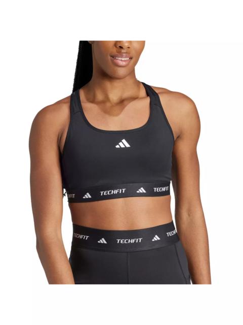 adidas Women's Medium Support TECHFIT Bra-Black