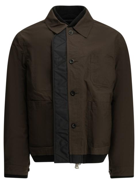 sacai Sacai Nylon Twill X Ripstop Reversible Jacket Brown