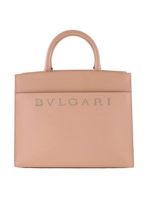 BVLGARI Bvlgari Leather Logo Tote Bag