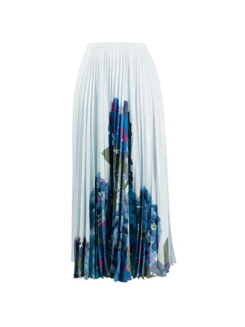 Valentino Valentino Garavani Floral Print Pleated Midi Skirt