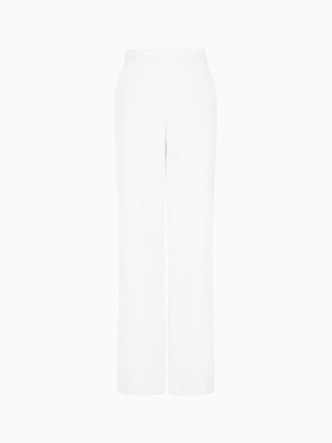 GIORGIO ARMANI Straight-cut, viscose-blend jersey trousers